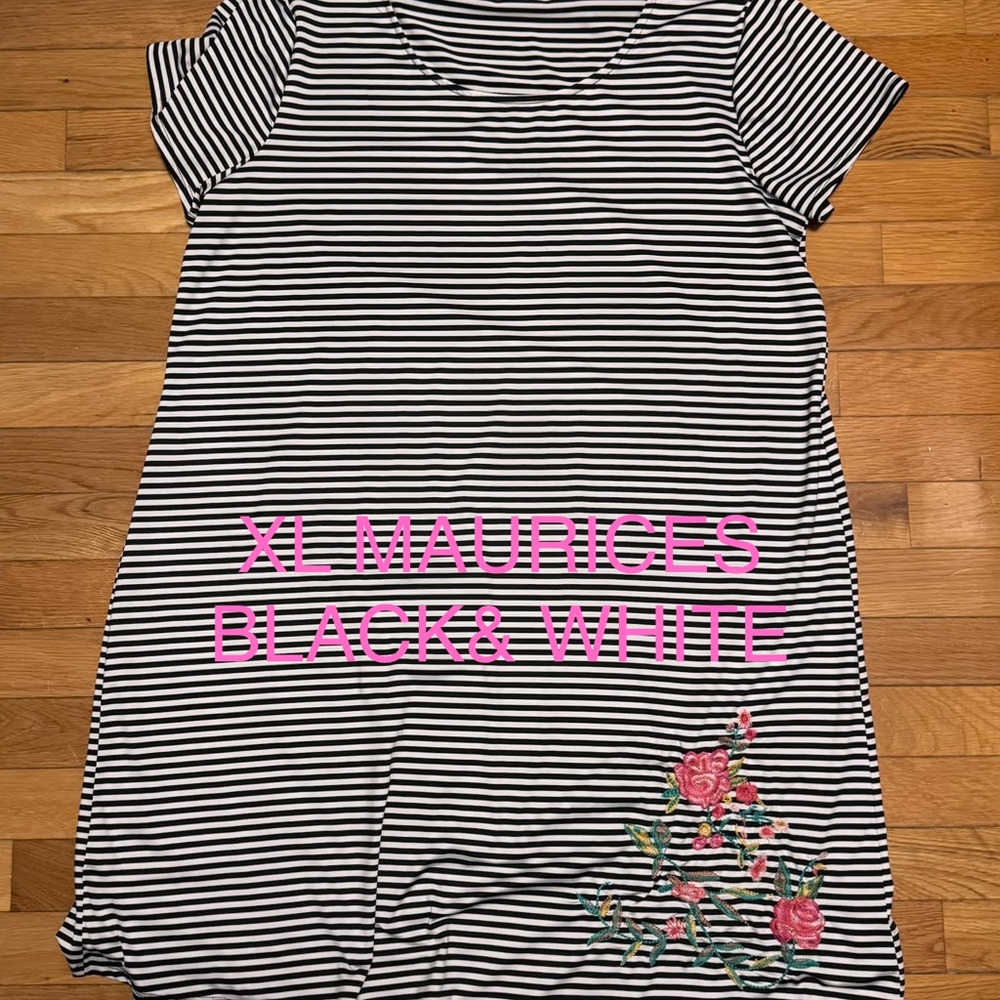 Maurices Black & White Striped Women’s Dress